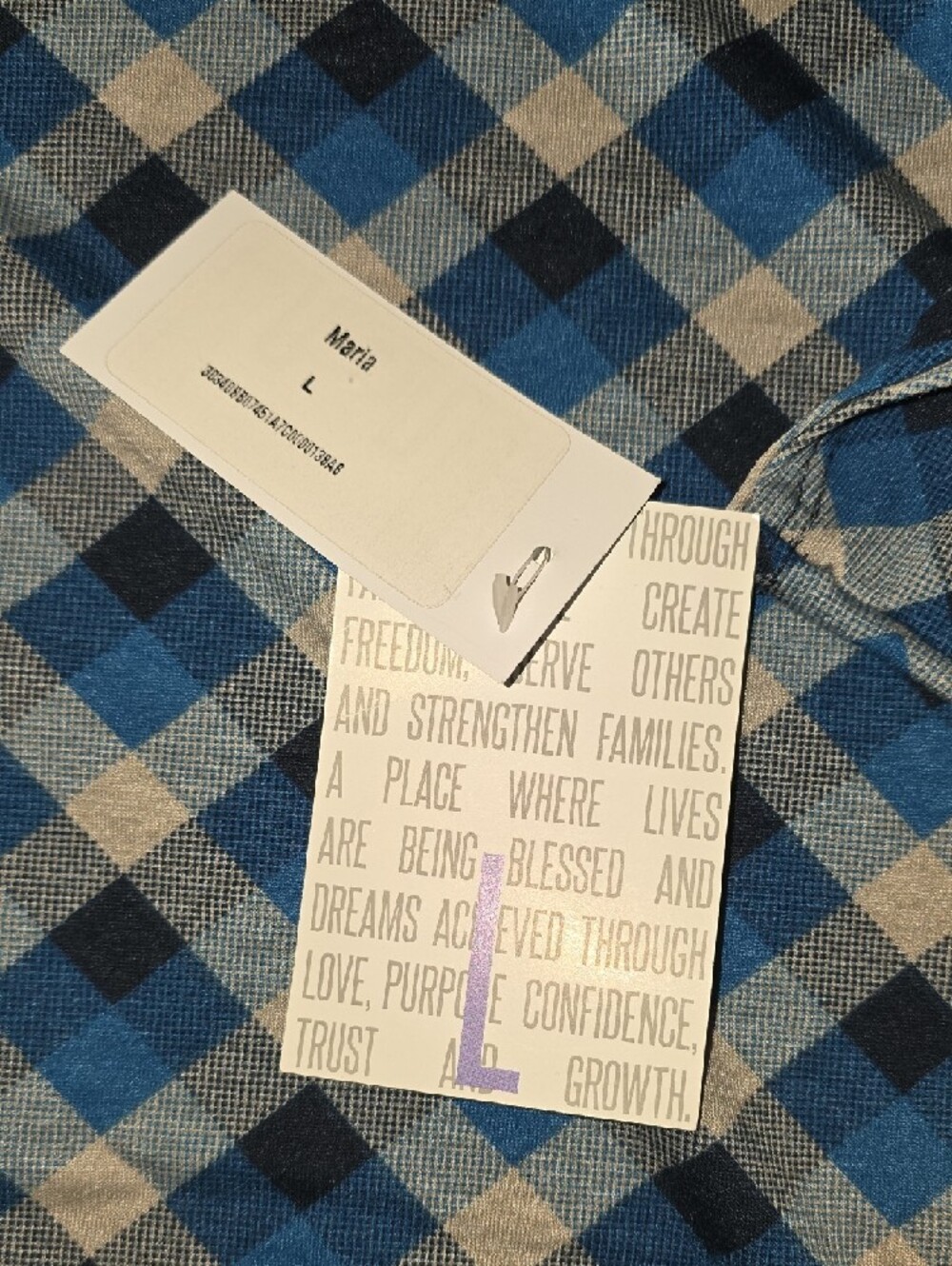 LulaRoe NWT Maria Blue Plaid Short-Sleeve Maxi Dress Retail$68 - Picture 2 of 5